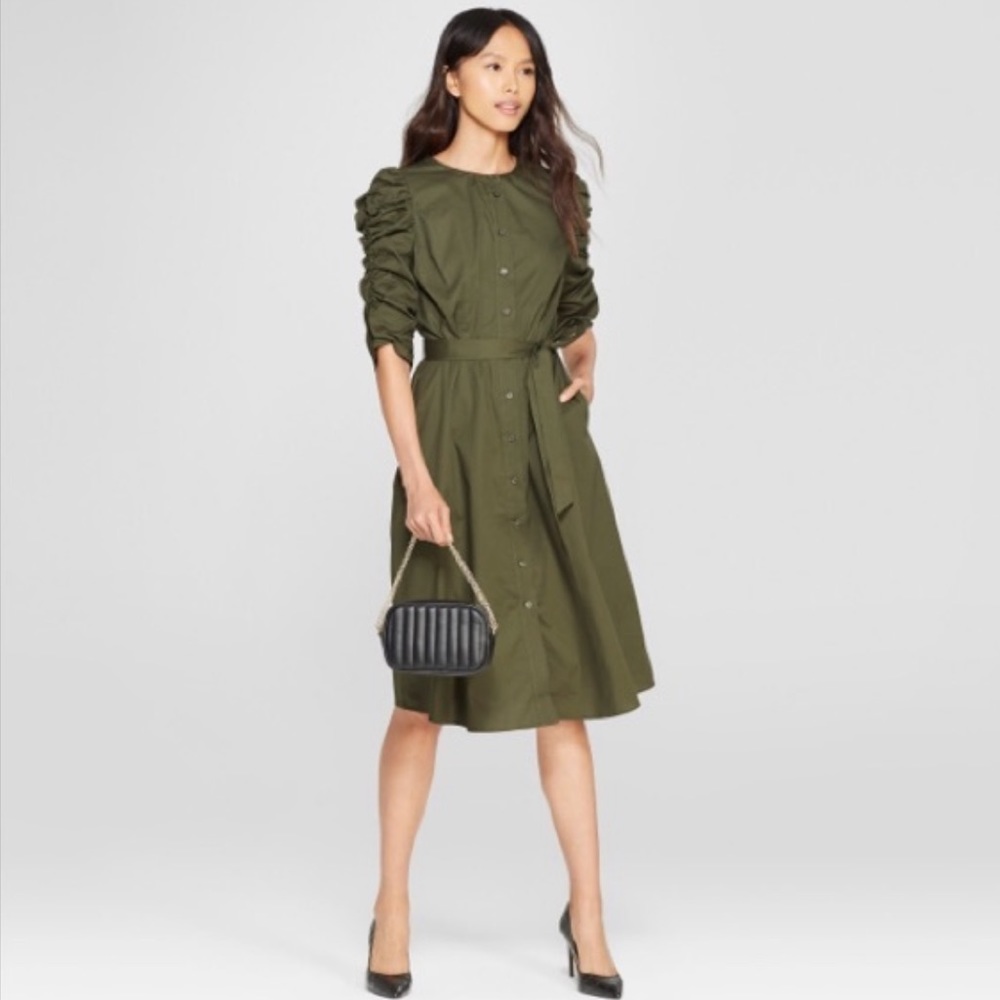 Who What Wear Army Green Shirtdress
